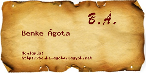 Benke Ágota névjegykártya